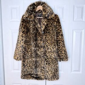 NWT J Crew JCrew Faux Fur Leopard Print Coat Spotted WQ2505 Jacket XS